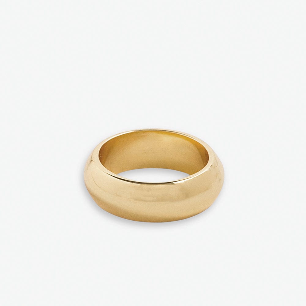 Agatha Thick Rounded Band Ring Brass Wholesale- Size 8