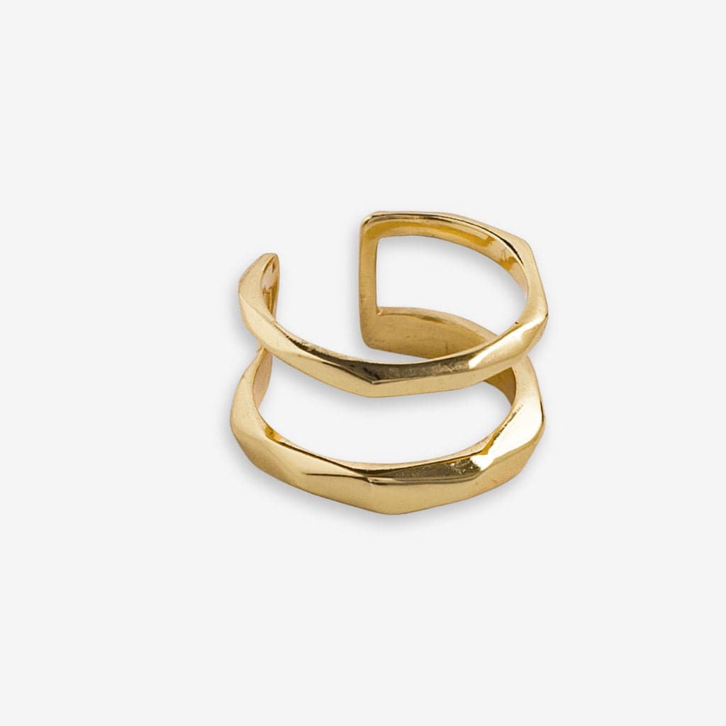 Jackie Forged Double Band Brass Ring Wholesale- Size 8