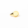 Poppy Brass Flat Round Signet Ring 18k Gold Size 7 Wholesale