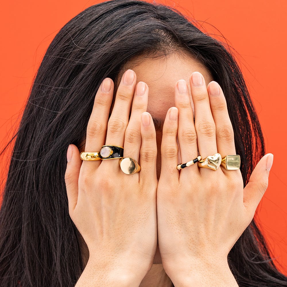 Poppy Brass Heart Statement Ring 18k Gold Size 8 Wholesale