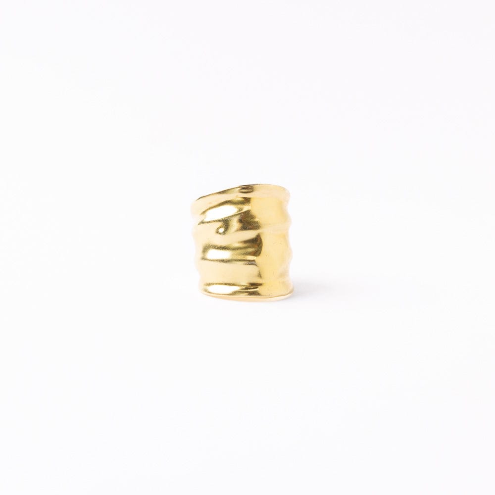 Paloma Large Wavy Ring Brass - Adjustable Size Wholesale