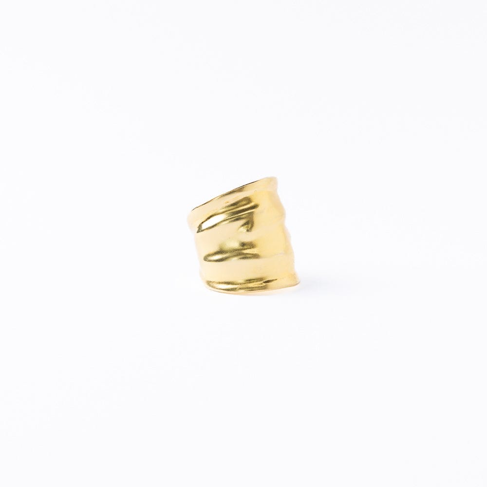 Paloma Large Wavy Ring Brass - Adjustable Size Wholesale