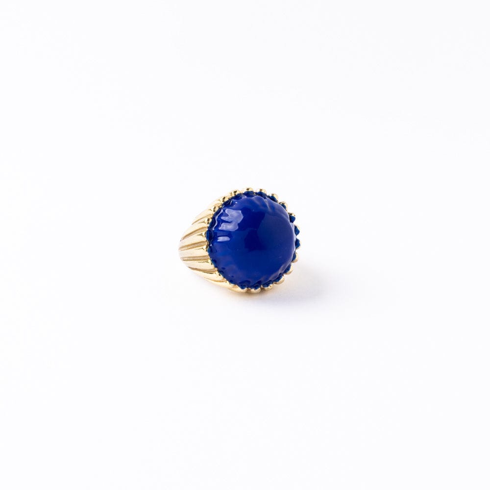 Isabella Enamel Cocktail Ring Blue - Adjustable Size Wholesale