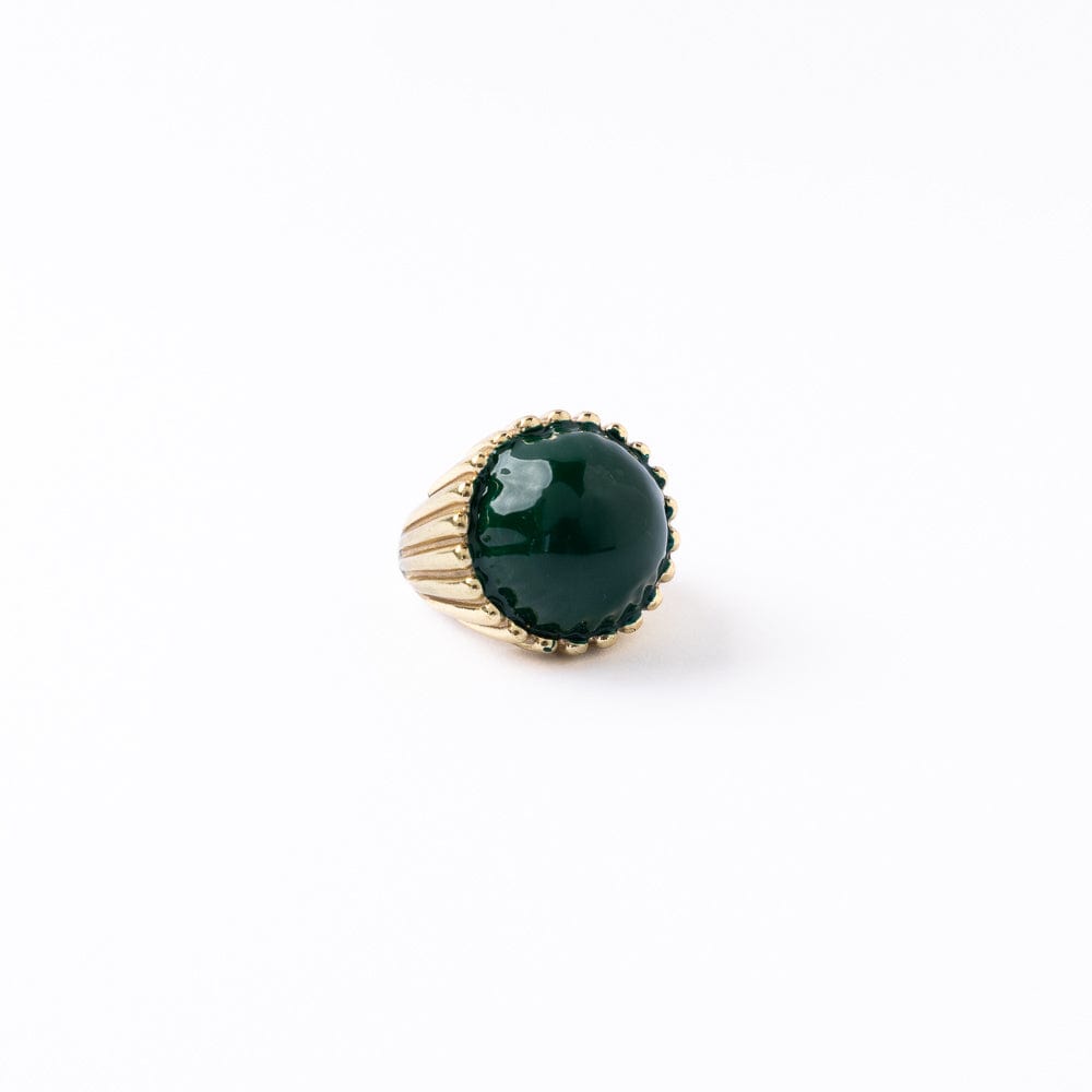 Isabella Enamel Cocktail Ring Deep Green - Adjustable Size Wholesale