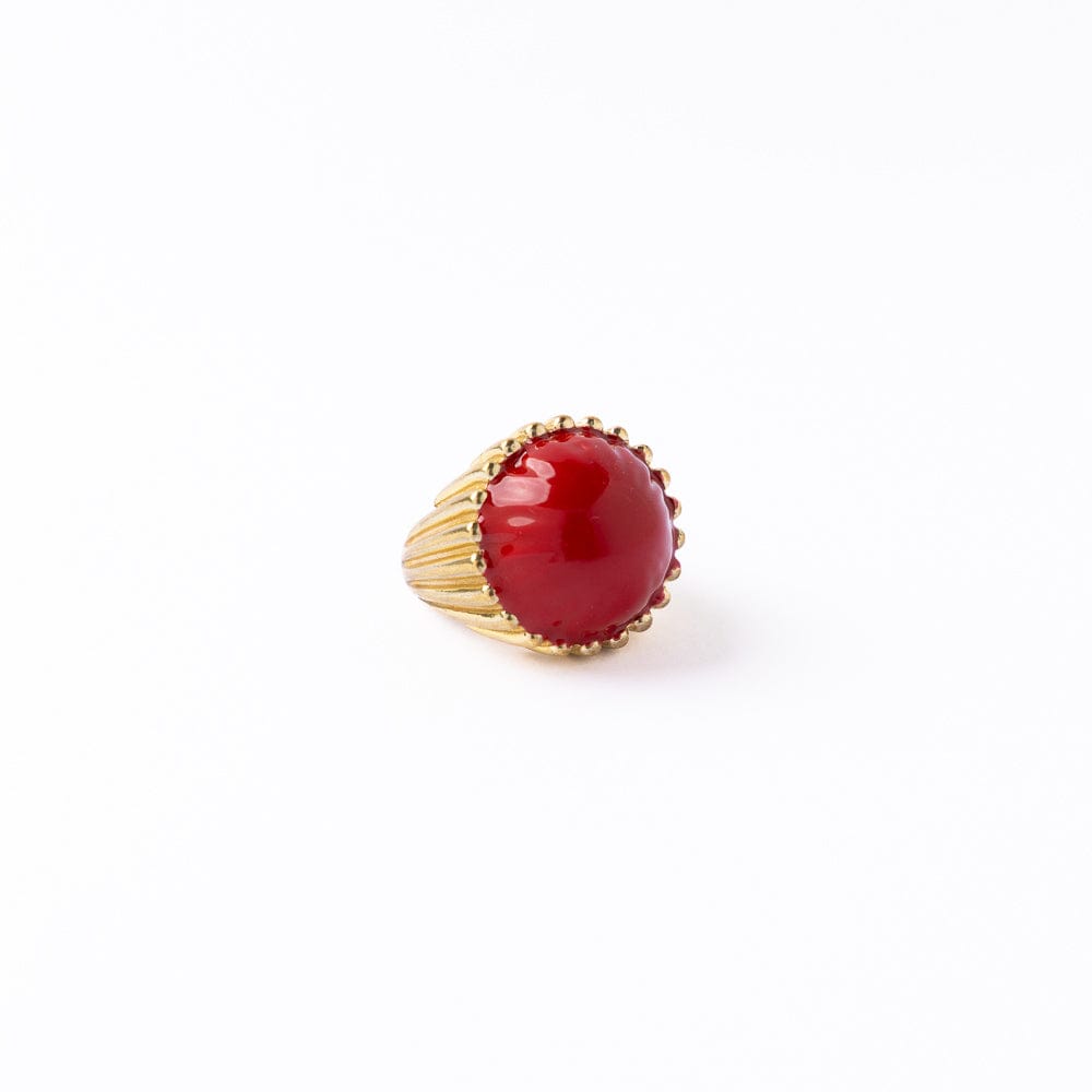 Isabella Enamel Cocktail Ring Red - Adjustable Size Wholesale