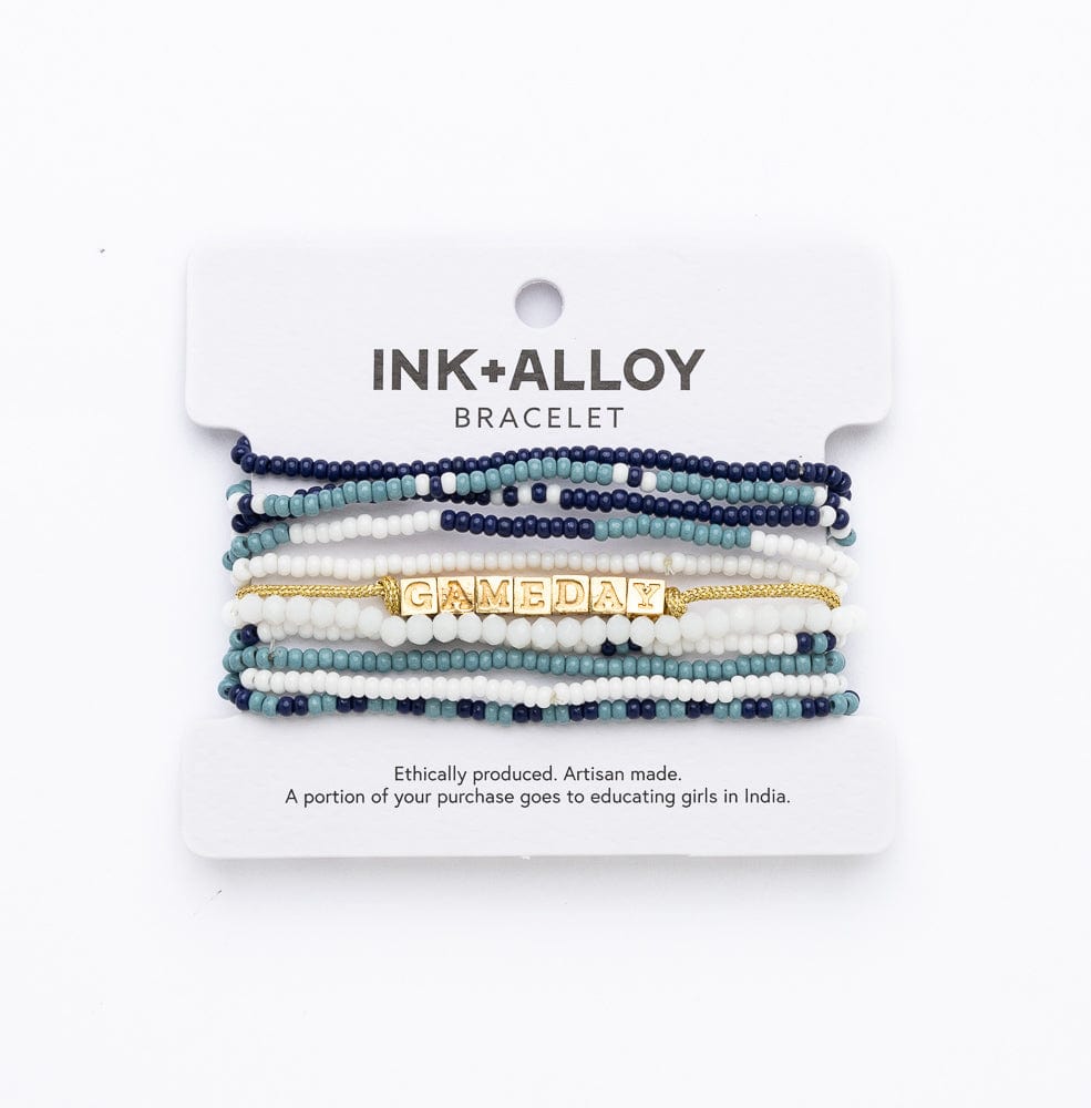 Bracelet Stack Game Day Light Blue + White + Navy Wholesale