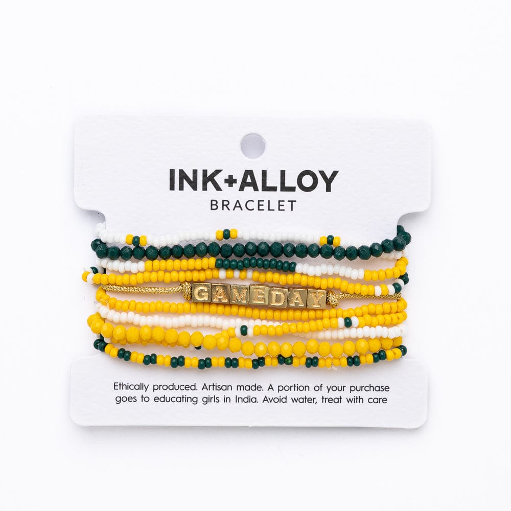 Bracelet Stack Game Day Green + Yellow + White  Wholesale