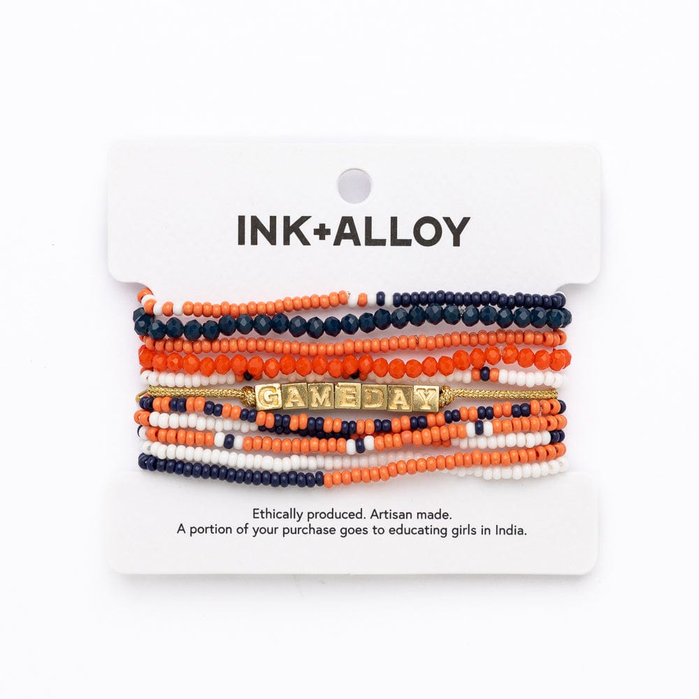 Bracelet Stack Game Day Navy + Orange + White Wholesale