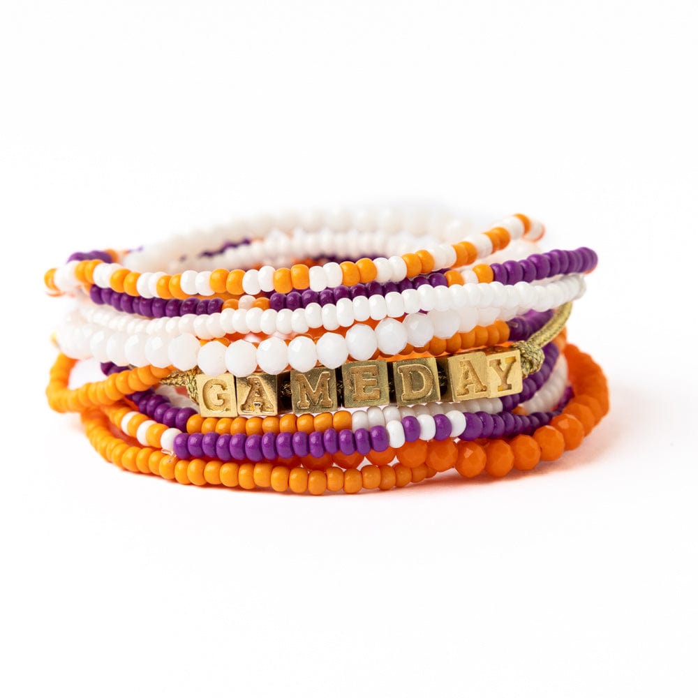 Bracelet Stack Game Day Purple + Orange Wholesale