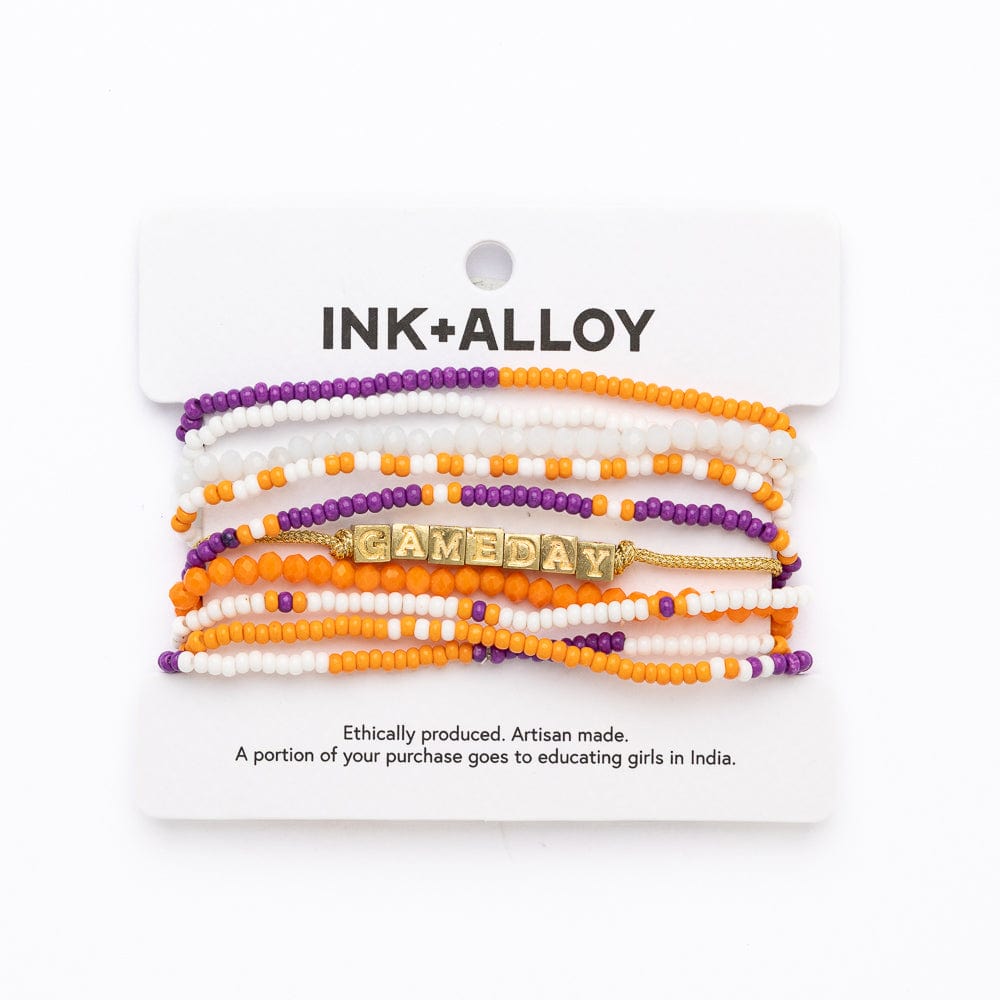 Bracelet Stack Game Day Purple + Orange Wholesale