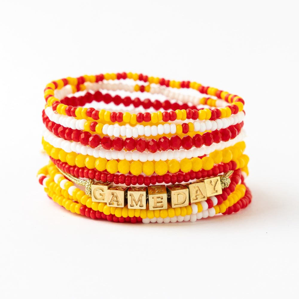Game Day 11-Strand Bracelet Set Red + Yellow