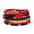Game Day 11-Strand Bracelet Set Red + Black Wholesale