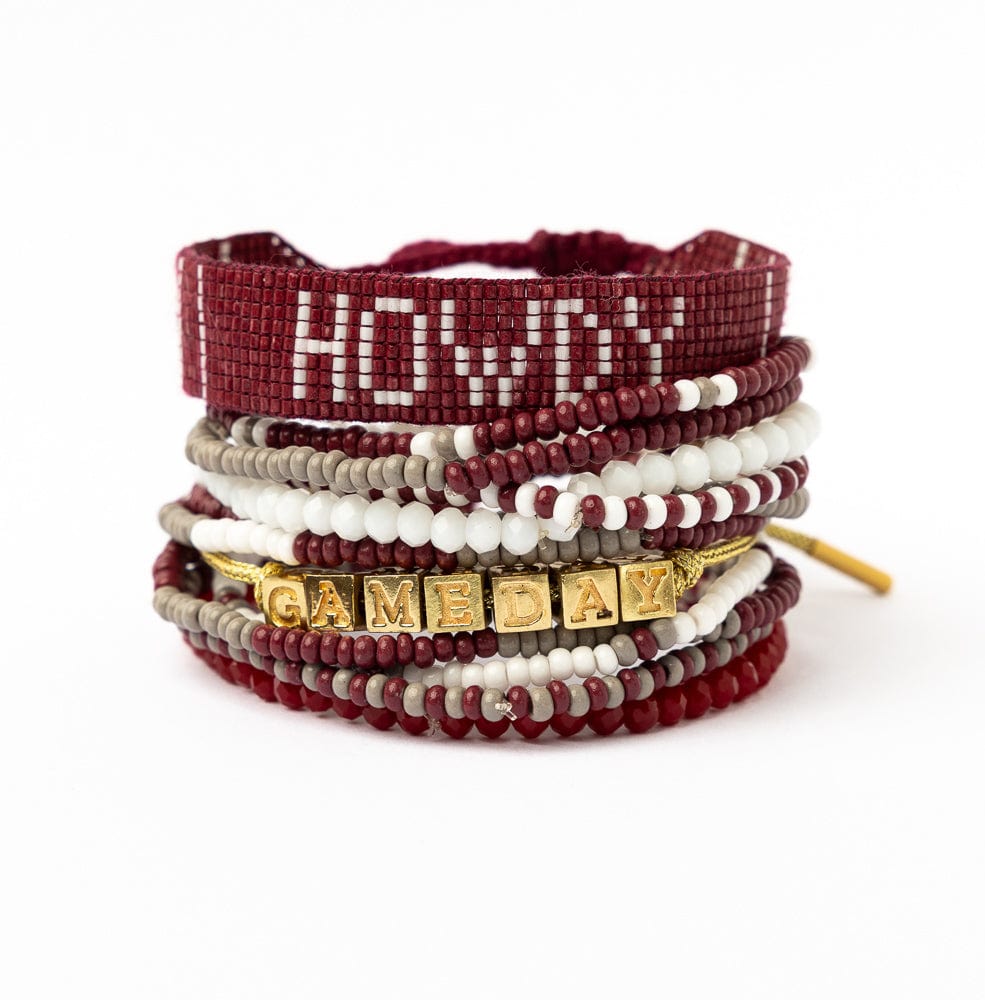 Bracelet Stack Game Day with Gabby White + Crimson Wholesale