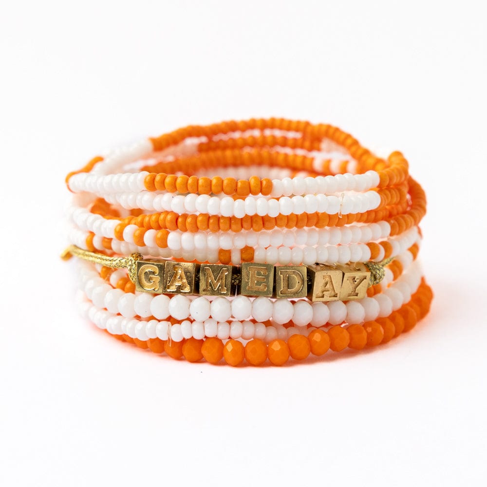 Bracelet Stack Game Day White + Orange Wholesale