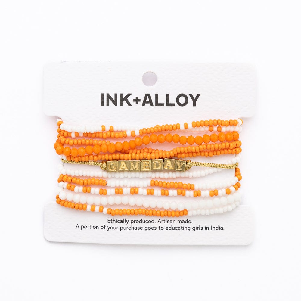 Bracelet Stack Game Day White + Orange Wholesale
