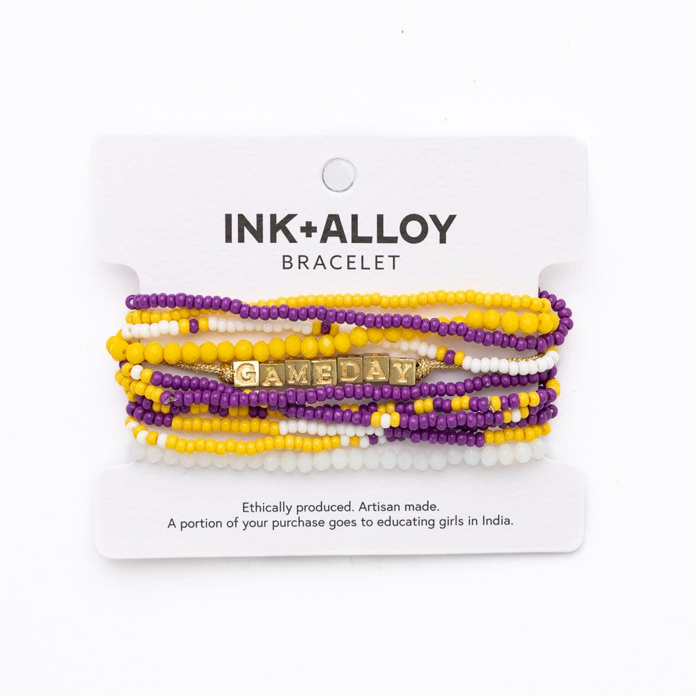 Bracelet Stack Game Day Purple + Gold Wholesale