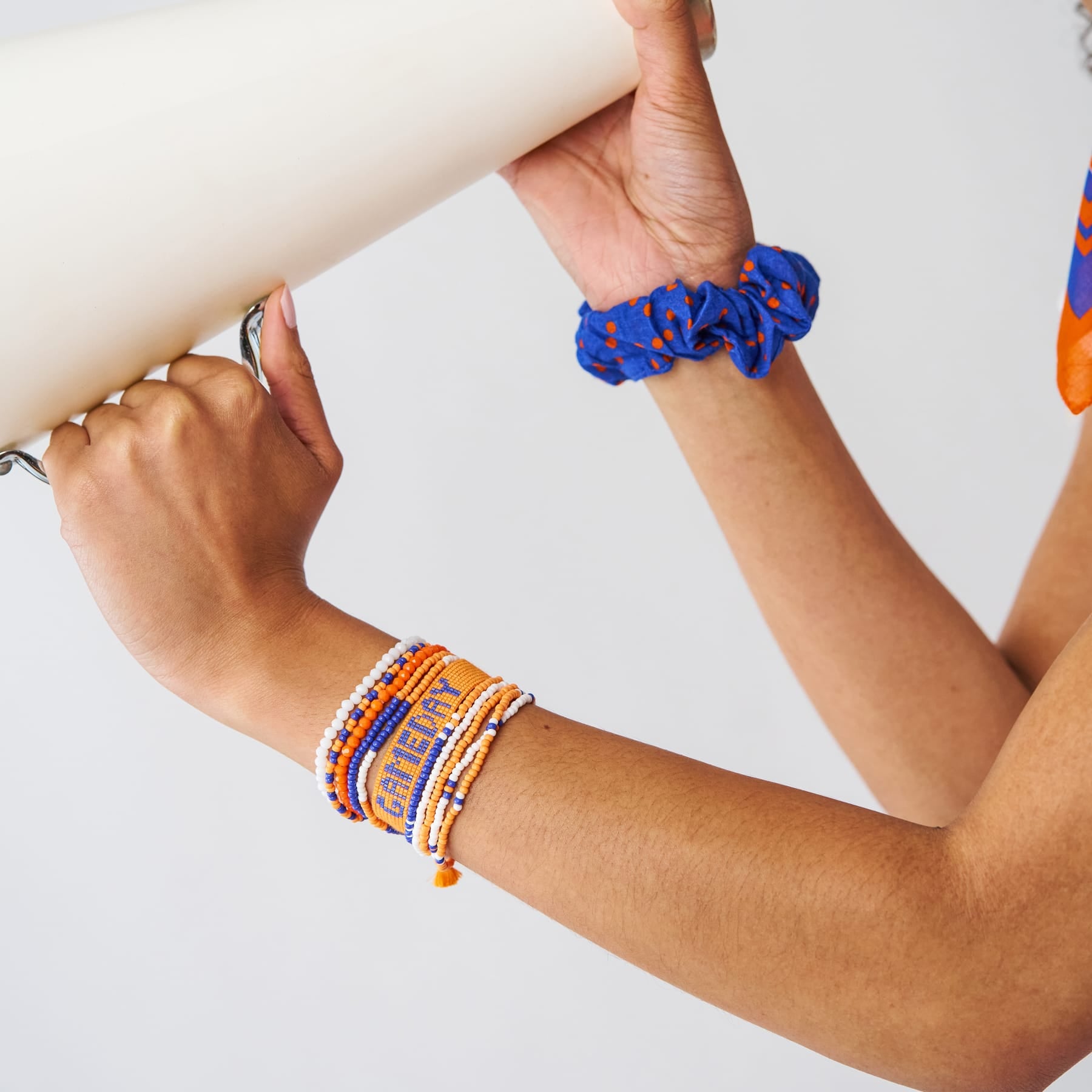 Game Day Sage 10 Strand + Gabby Stack Blue, Orange, + White Wholesale