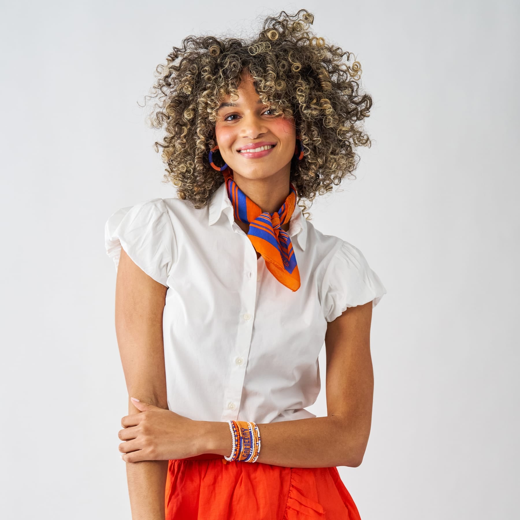 Game Day Sage 10 Strand + Gabby Stack Blue, Orange, + White Wholesale