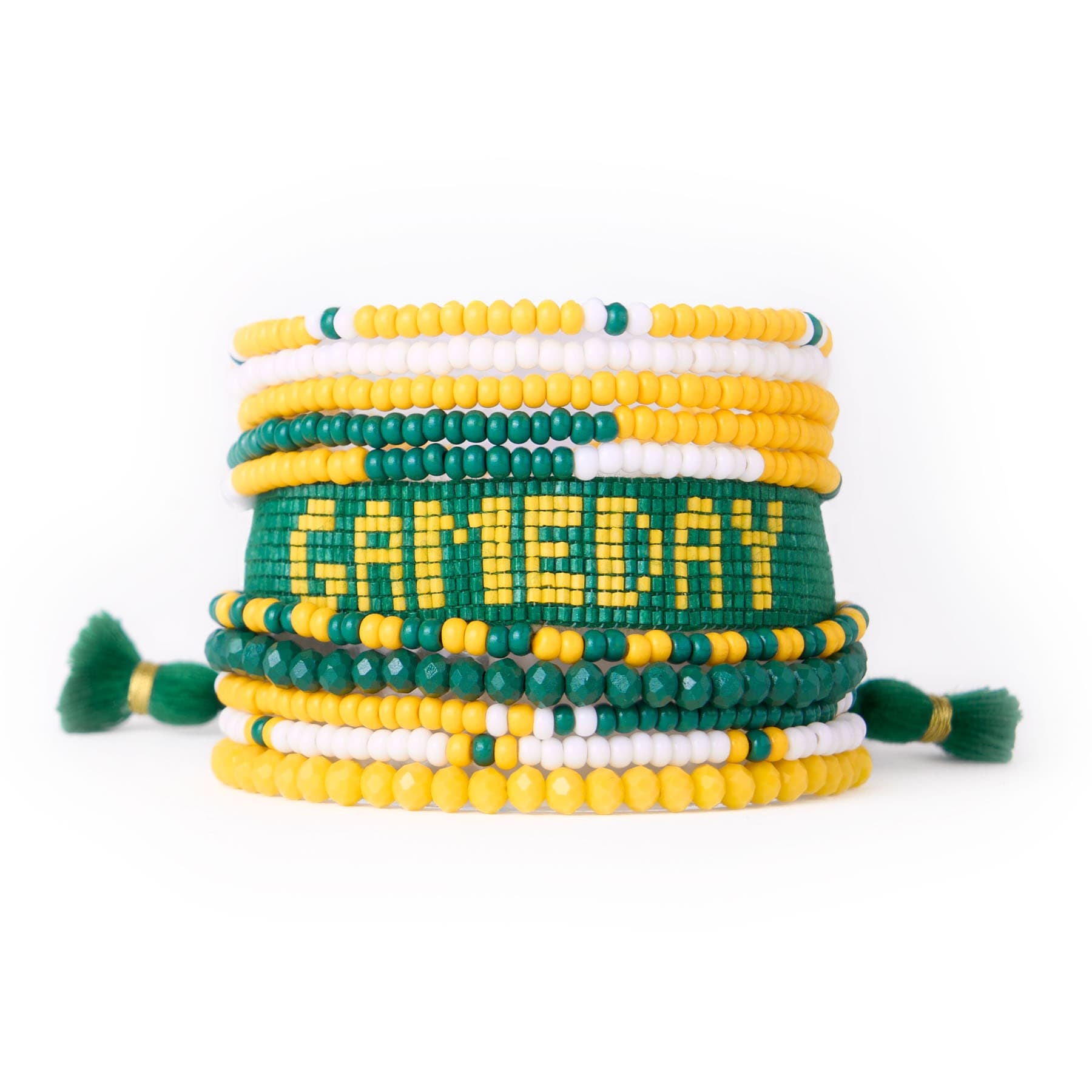 Game Day Sage 10 Strand + Gabby Stack Green, Yellow, + White Wholesale
