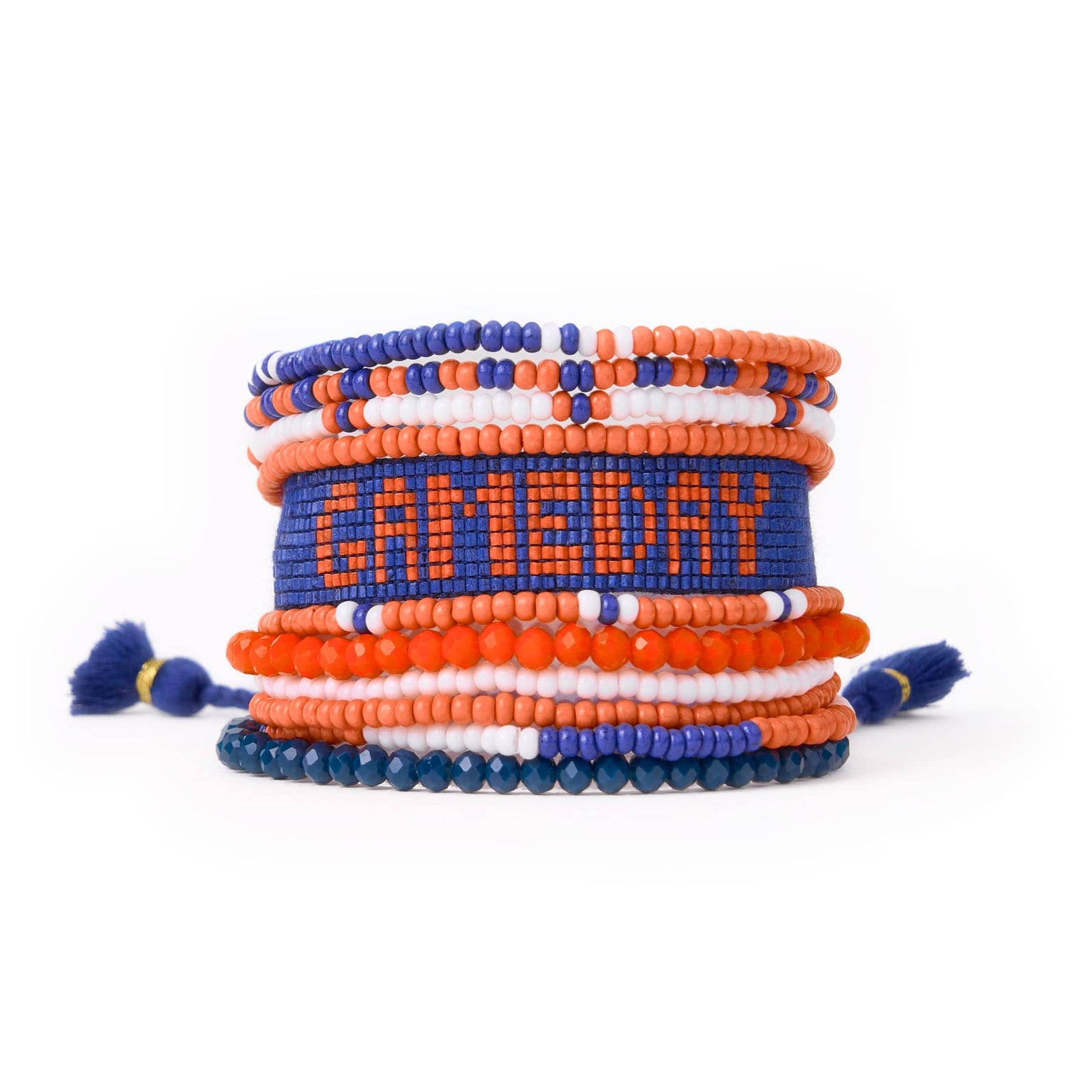 Game Day Sage 10 Strand + Gabby Stack Navy, Orange, + White Wholesale