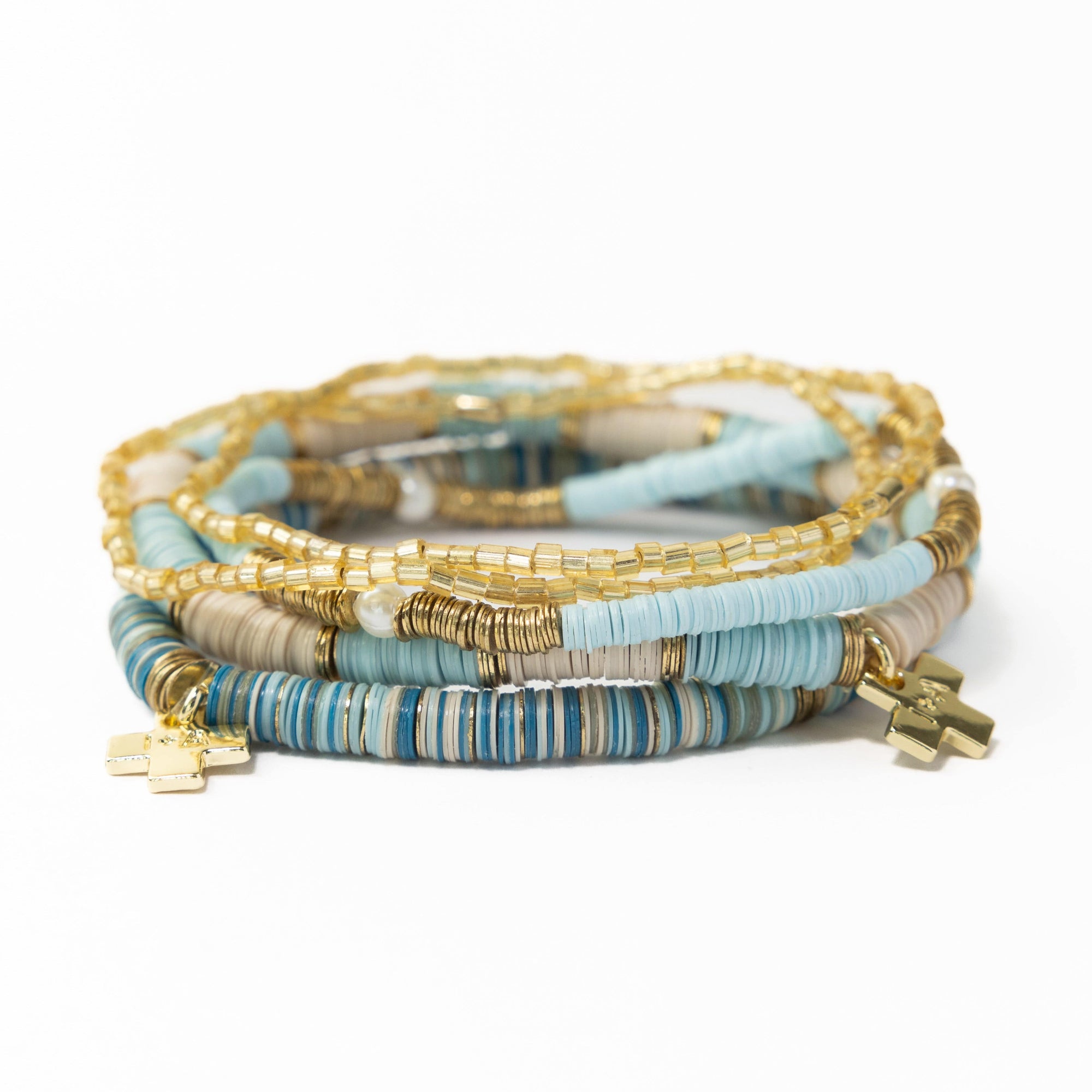 Grace Bracelet Stack of 5 - Blues