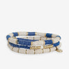 Grace Game Day Sequin Bracelet Stack of 3 Blue and White Wholesale