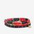 Grace Game Day Sequin Bracelet Stack of 3 Black and Red Wholesale