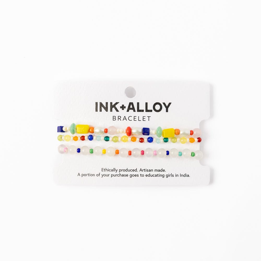 Mabel Bracelet Stack White And Rainbow Wholesale