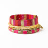 Alex and Grace Bracelet Stack Hot Pink + Gold Wholesale
