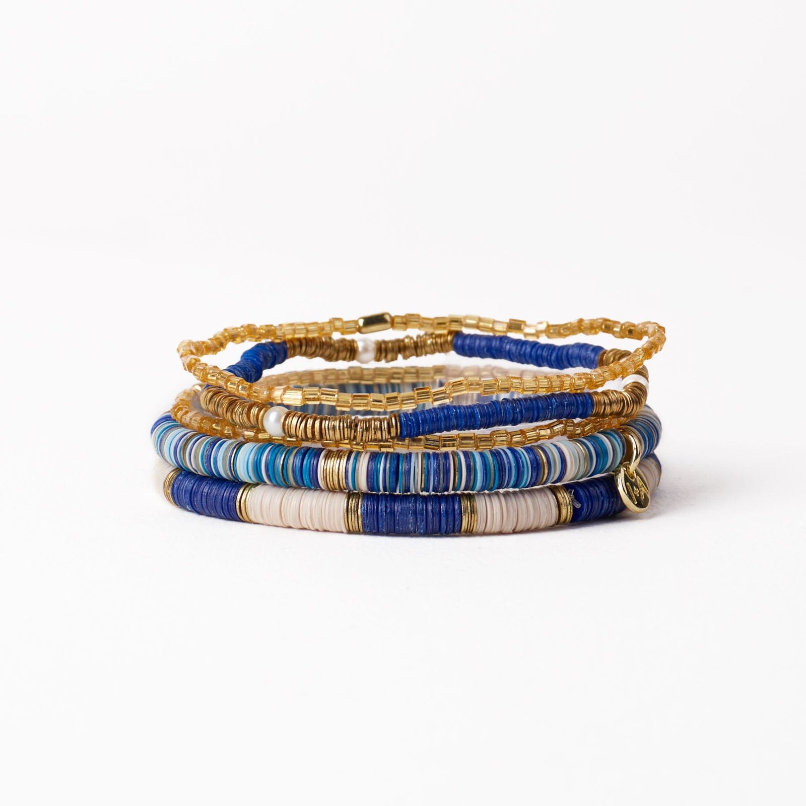 Grace Bracelet Stack of 5 - Lapis Wholesale
