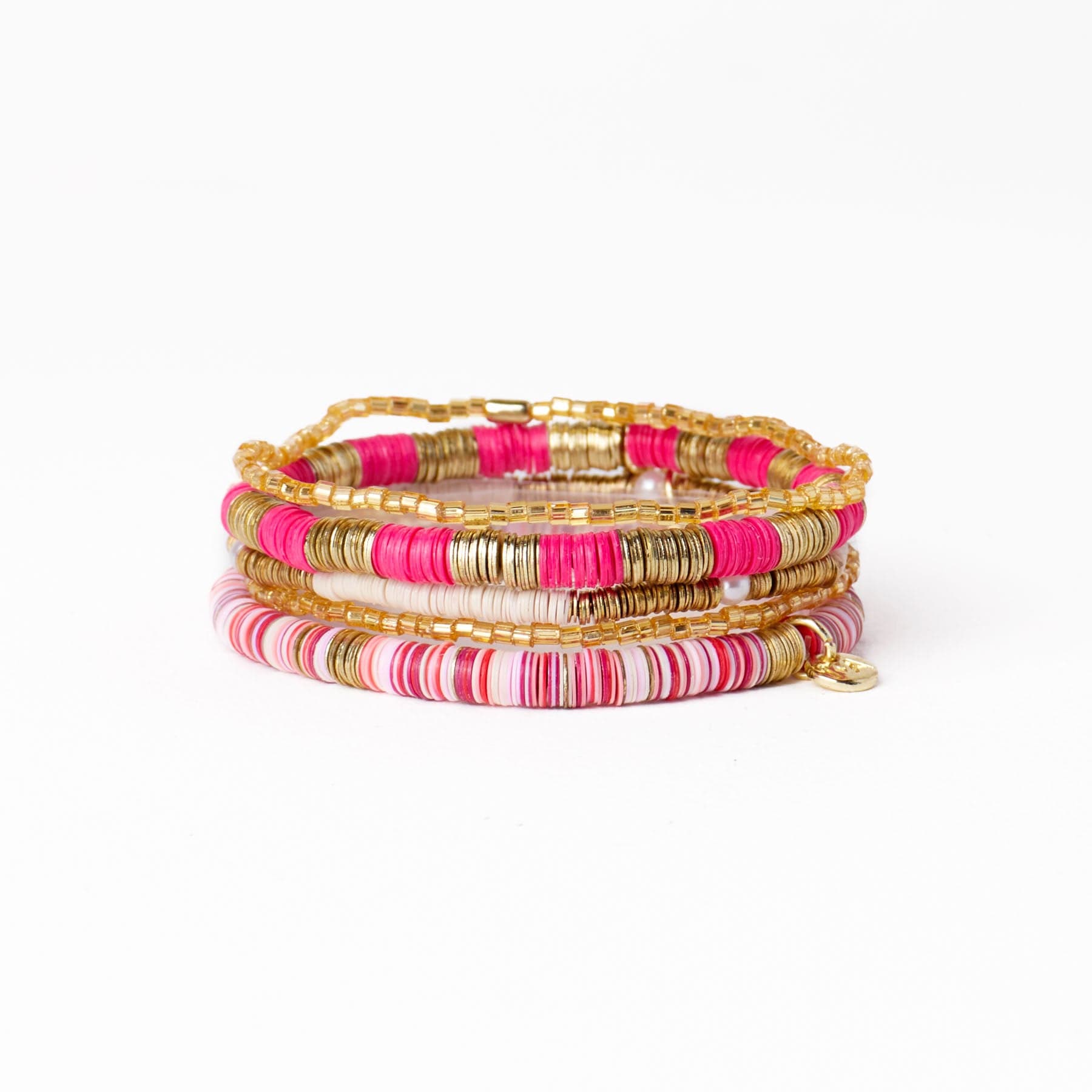 Grace Bracelet Stack of 5 - Pink Wholesale
