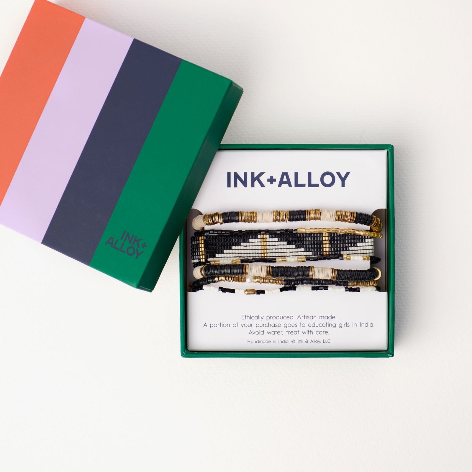 Mixed Bracelet Stack of 7 Paint it Black Wholesale