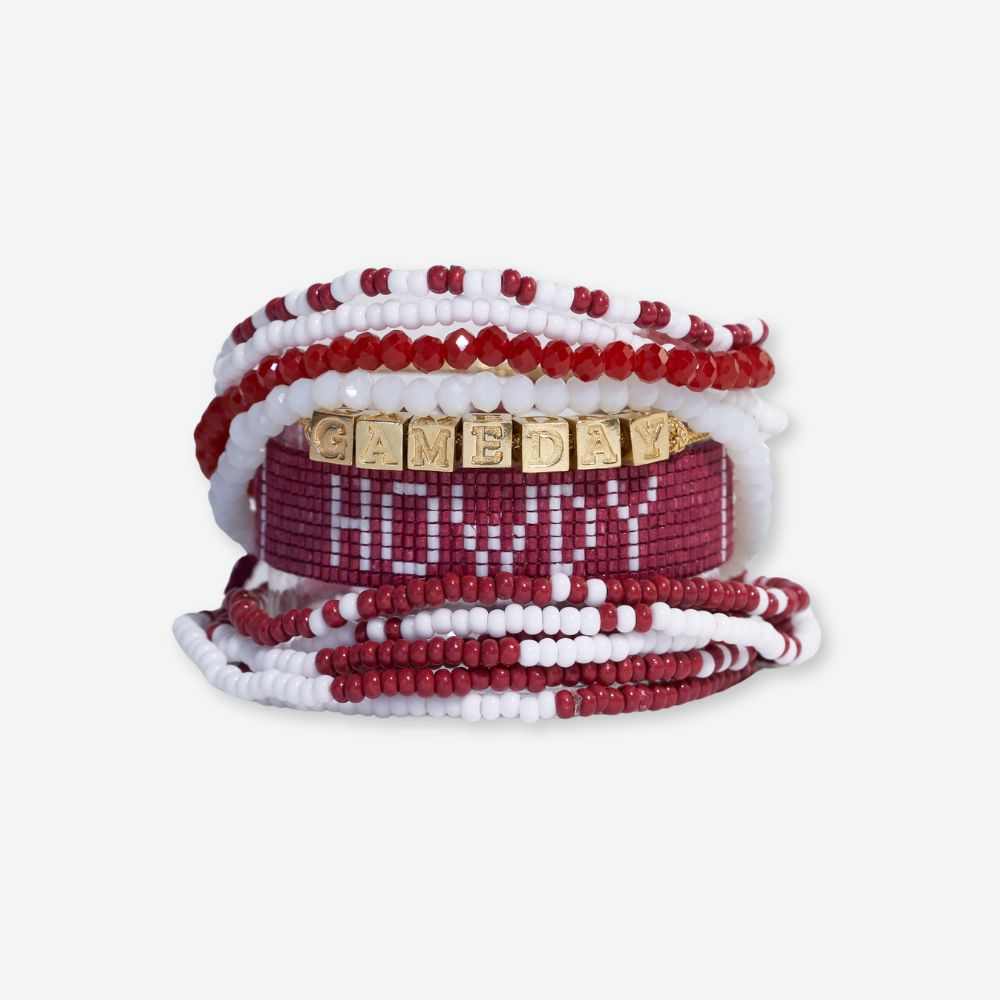 Bracelet Stack Game Day with Gabby White + Crimson Wholesale