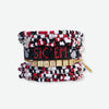 Bracelet Stack Game Day with Gabby Bright Red + White + Black Wholesale