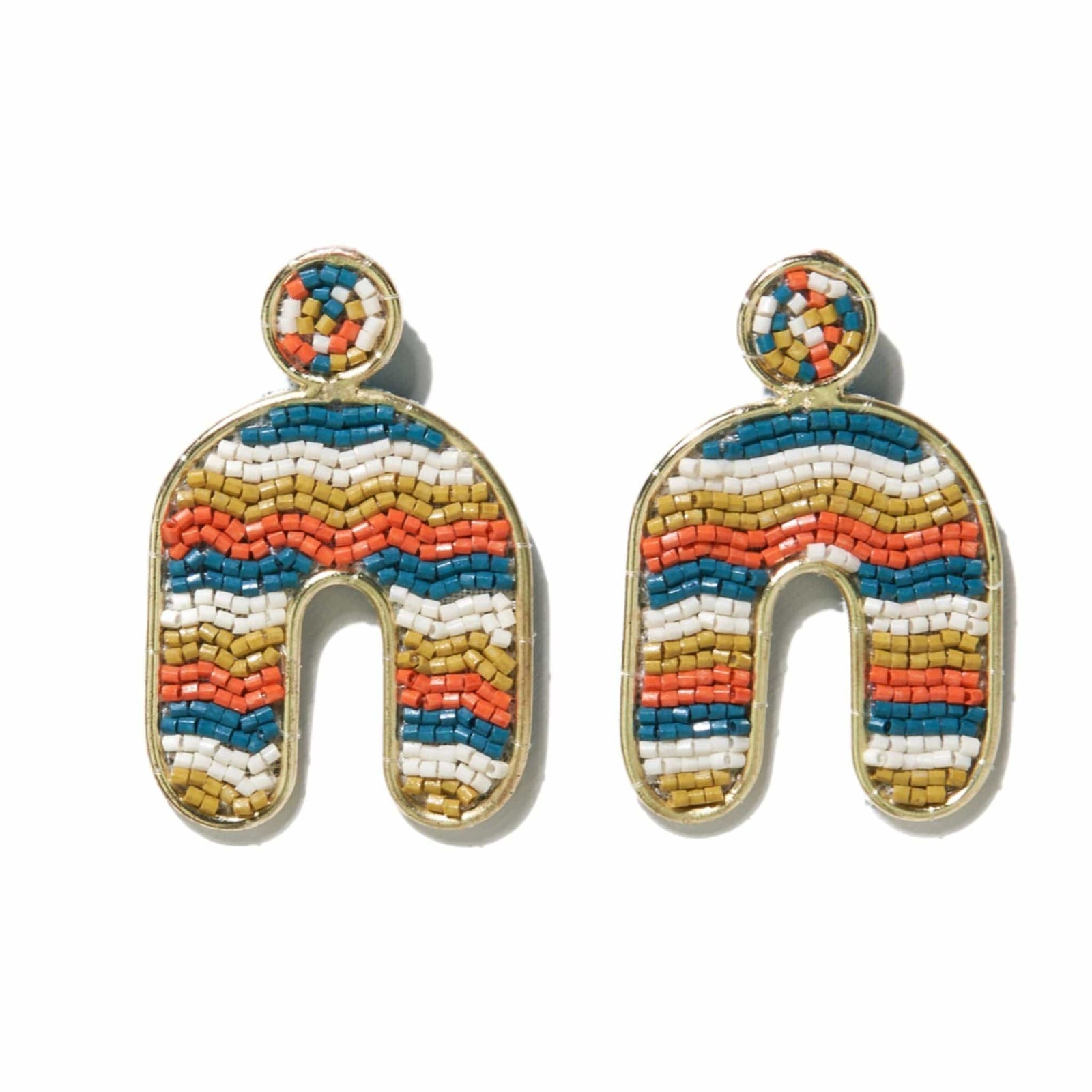 Matilda Horizontal Striped Earrings Desert Wholesale