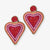 Rosie Heart Outline Earrings Red Wholesale