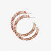 Nora Checkered Hoop Earrings Light Pink Wholesale