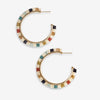 Nora Checkered Beaded Hoops Greens and Rust Wholesale