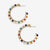 Nora Checkered Beaded Hoops Greens + Rust Wholesale