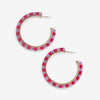 Nora Striped Hoop Earrings Red and Lilac Wholesale