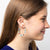 Nora Checkered Beaded Hoop Earrings Rio Wholesale