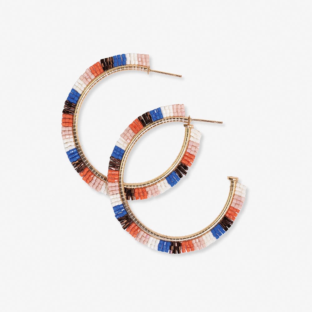 Nora Checkered Beaded Hoops Sedona Wholesale