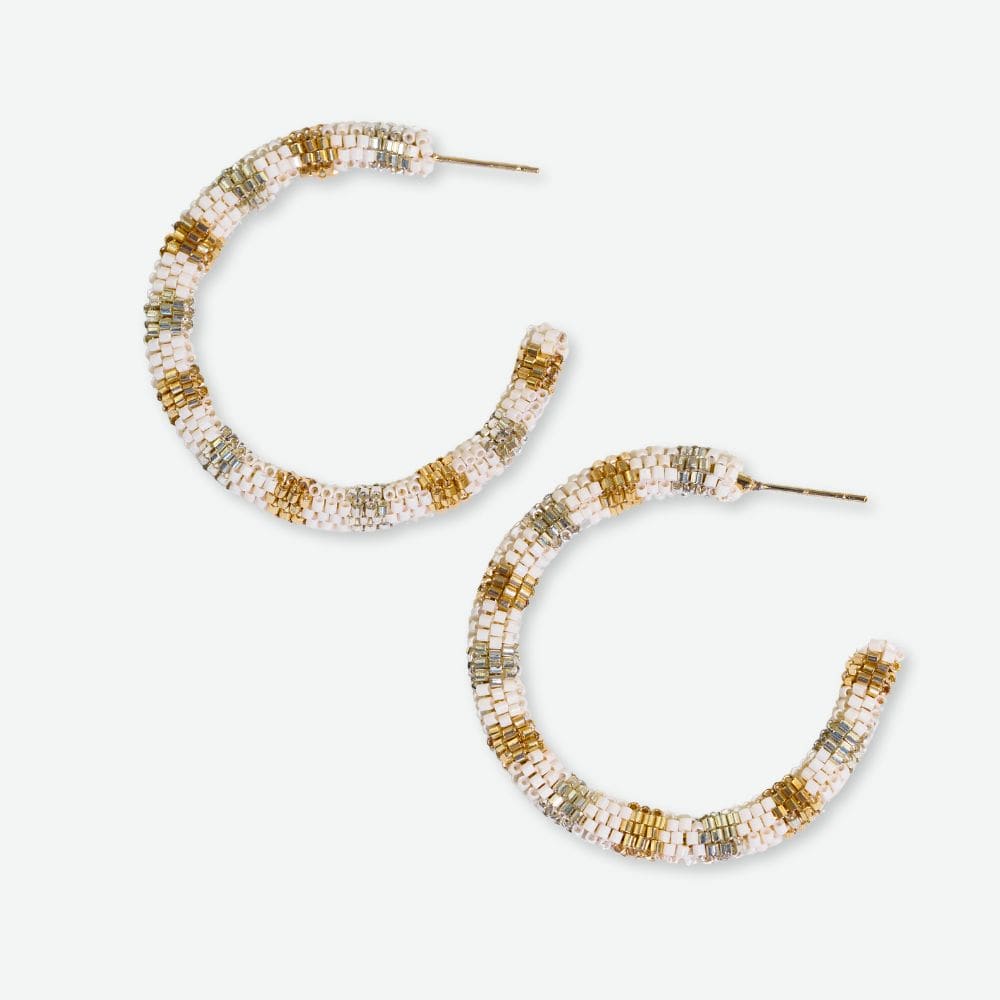 Zoey Stripes Small Beaded Hoop Earrings St. Moritz Wholesale