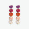 Christina Ombre Heart Earrings Hot Pink Wholesale