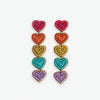 Christina Rainbow Heart Earrings Red Wholesale