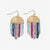 Claudia Multi-Striped Short Beaded Fringe Earrings Iceland Wholesale