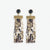 Lilah Semi-Precious Stone Post With Organic Shapes Beaded Fringe Earrings Black Wholesale