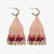 James Mini Gold Hoop Colorblock Beaded Fringe Earrings Blush Wholesale