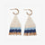 James Mini Gold Hoop Colorblock Beaded Fringe Earrings Navy Wholesale