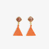 Celia Small Triangle Drop With Semi-Precious Stone Post Earrings Coral Wholesale